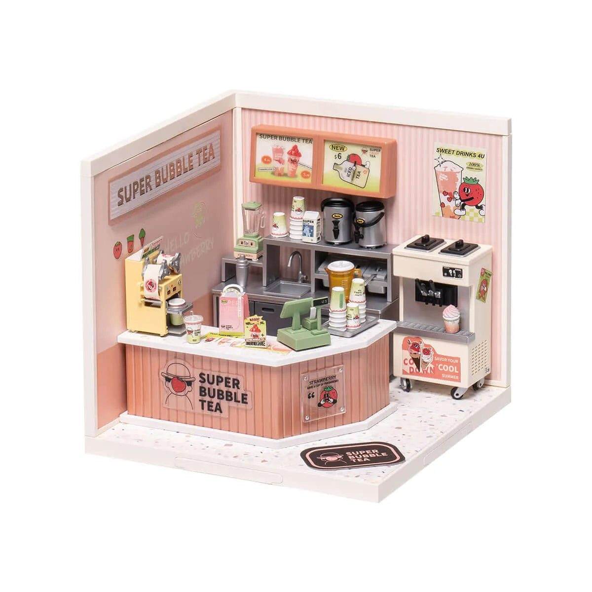 Super Creator Double Joy Bubble Tea Plastic DIY Miniature House Kit - Toys Quiz