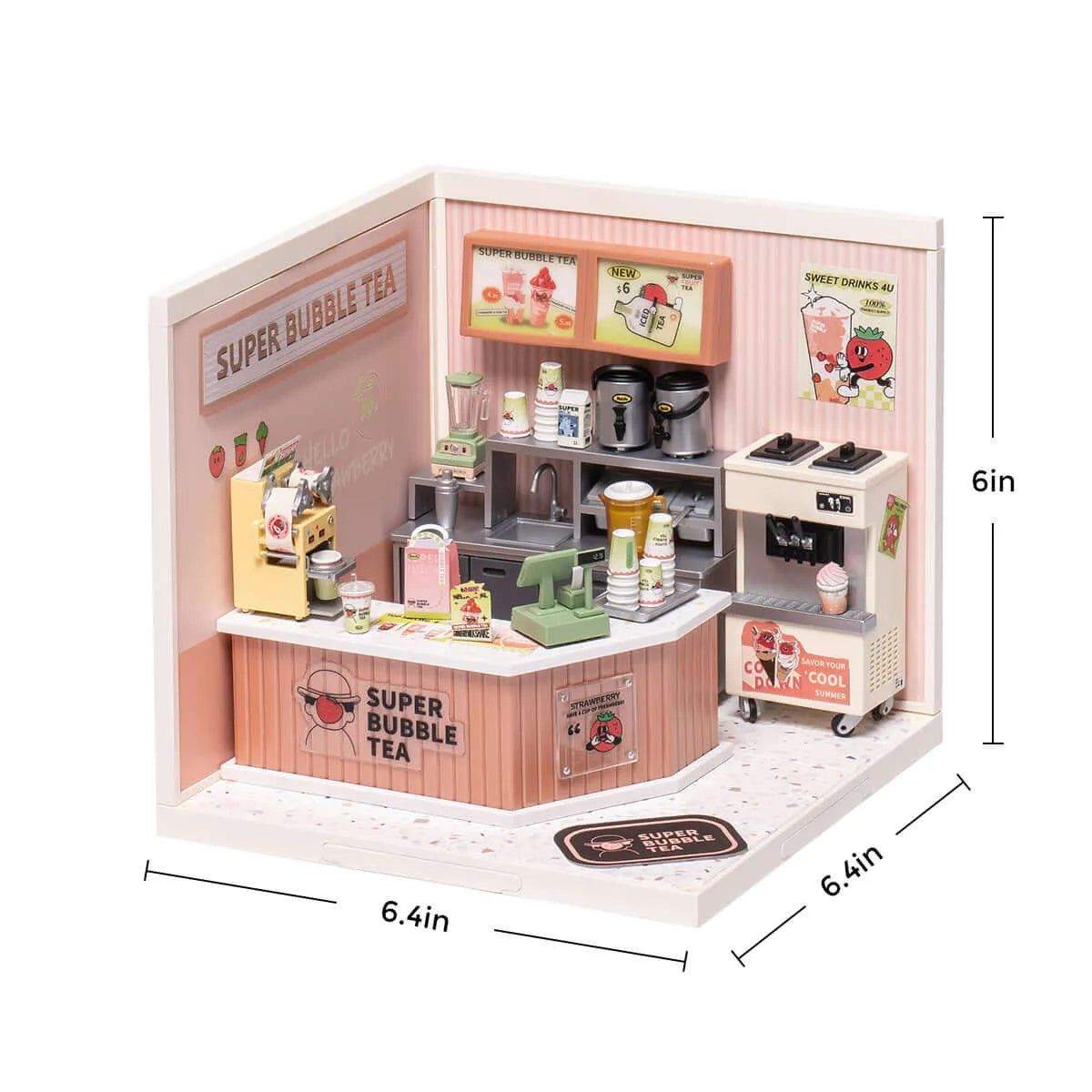 Super Creator Double Joy Bubble Tea Plastic DIY Miniature House Kit - Toys Quiz