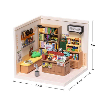 Super Creator Fascinating Book Store Plastic DIY Miniature House Kit - Toys Quiz