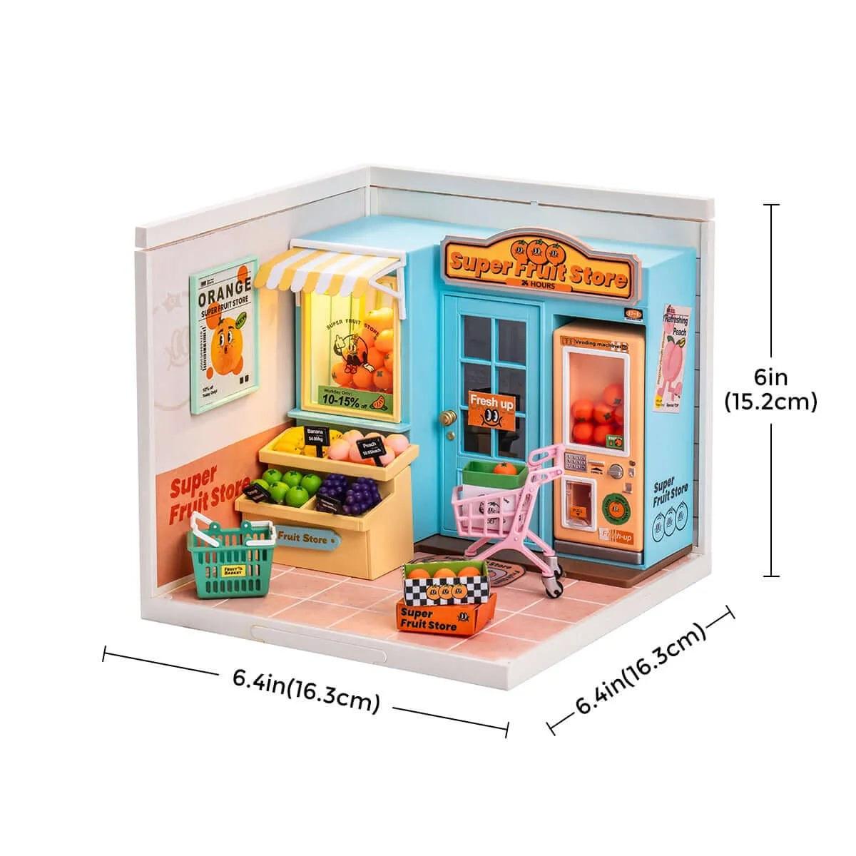 Super Creator Super Fruit Store Plastic DIY Miniature House Kit - Toys Quiz