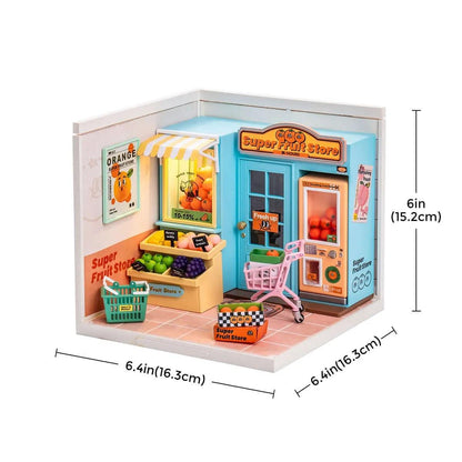 Super Creator Super Fruit Store Plastic DIY Miniature House Kit - Toys Quiz