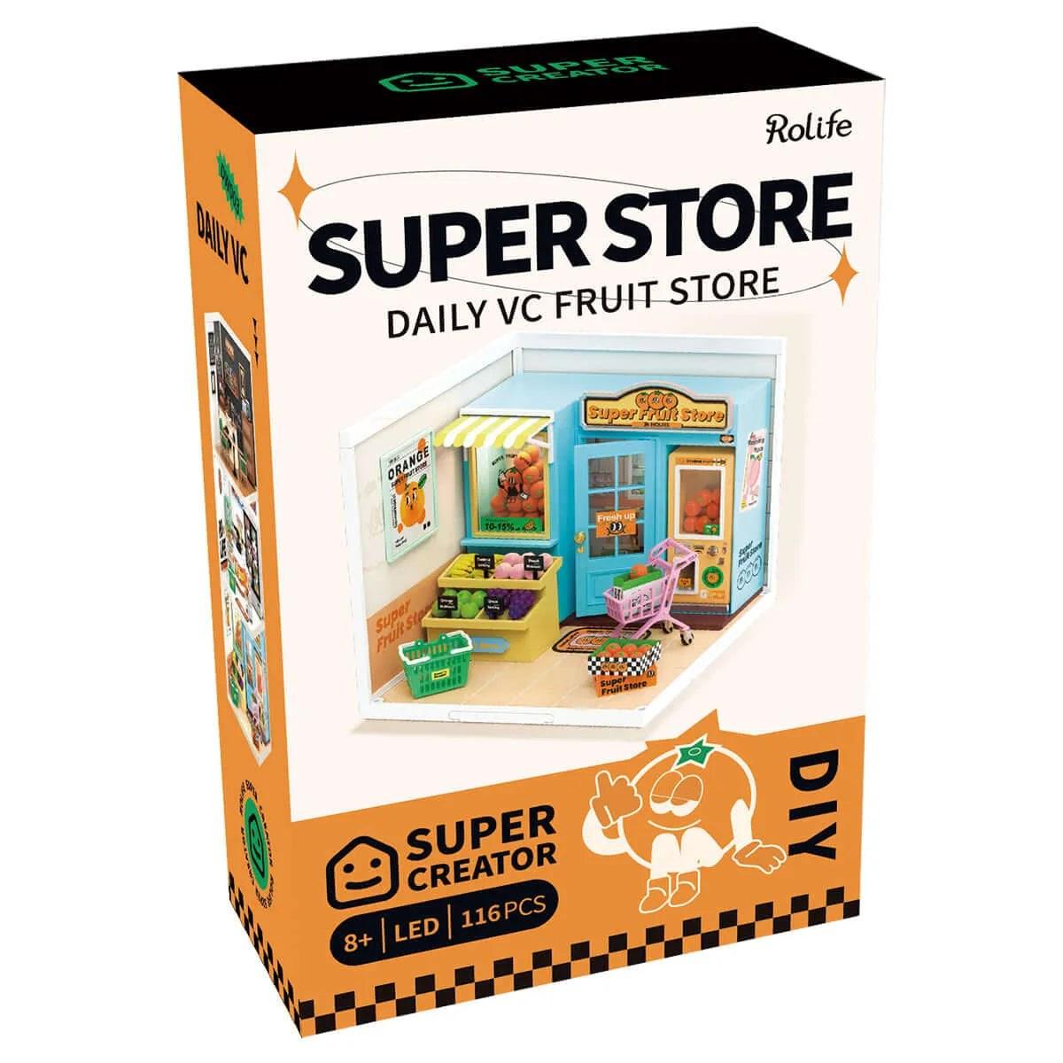 Super Creator Super Fruit Store Plastic DIY Miniature House Kit - Toys Quiz