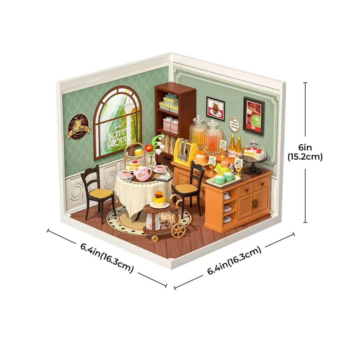 Miniature tea shop with realistic storefront and cozy seating area - Toys Quiz