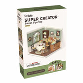 Completed DIY Miniature House Kit displayed as a collectible tea café - Toys Quiz