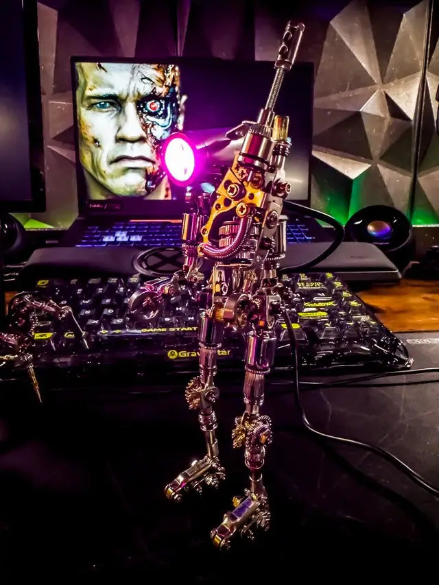 Terminator M 3D metal puzzle model with LED light and poseable parts