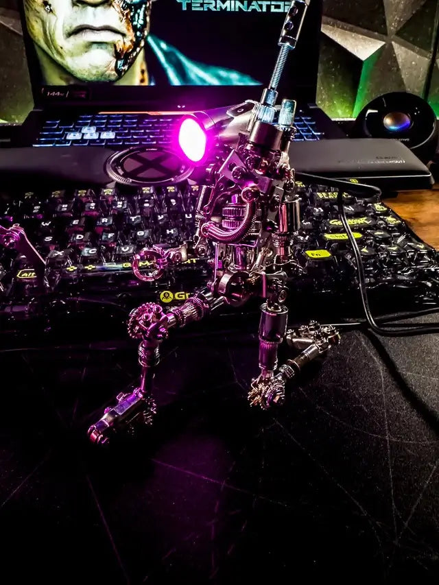 Terminator M 3D metal puzzle model with LED light and poseable parts
