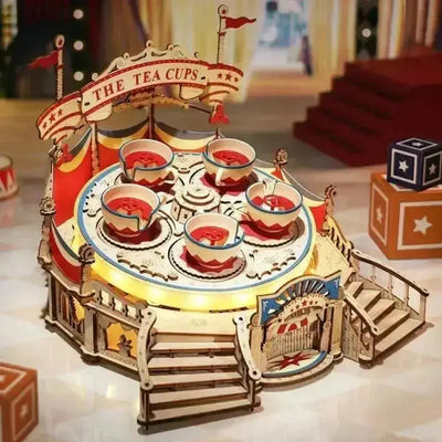 Tilt-A-Whirl DIY Music Box 3D Wooden Puzzle - Toys Quiz