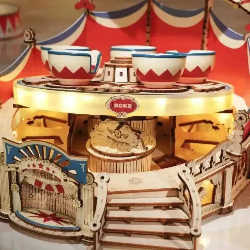 Tilt-A-Whirl DIY Music Box 3D Wooden Puzzle - Toys Quiz