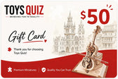 Toys Quiz $50 Digitální dárková karta pro 3D dřevěné puzzle a DIY miniaturní kity