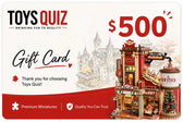 Toys Quiz $500 Digitální dárková karta pro 3D dřevěné puzzle a DIY miniaturní kity