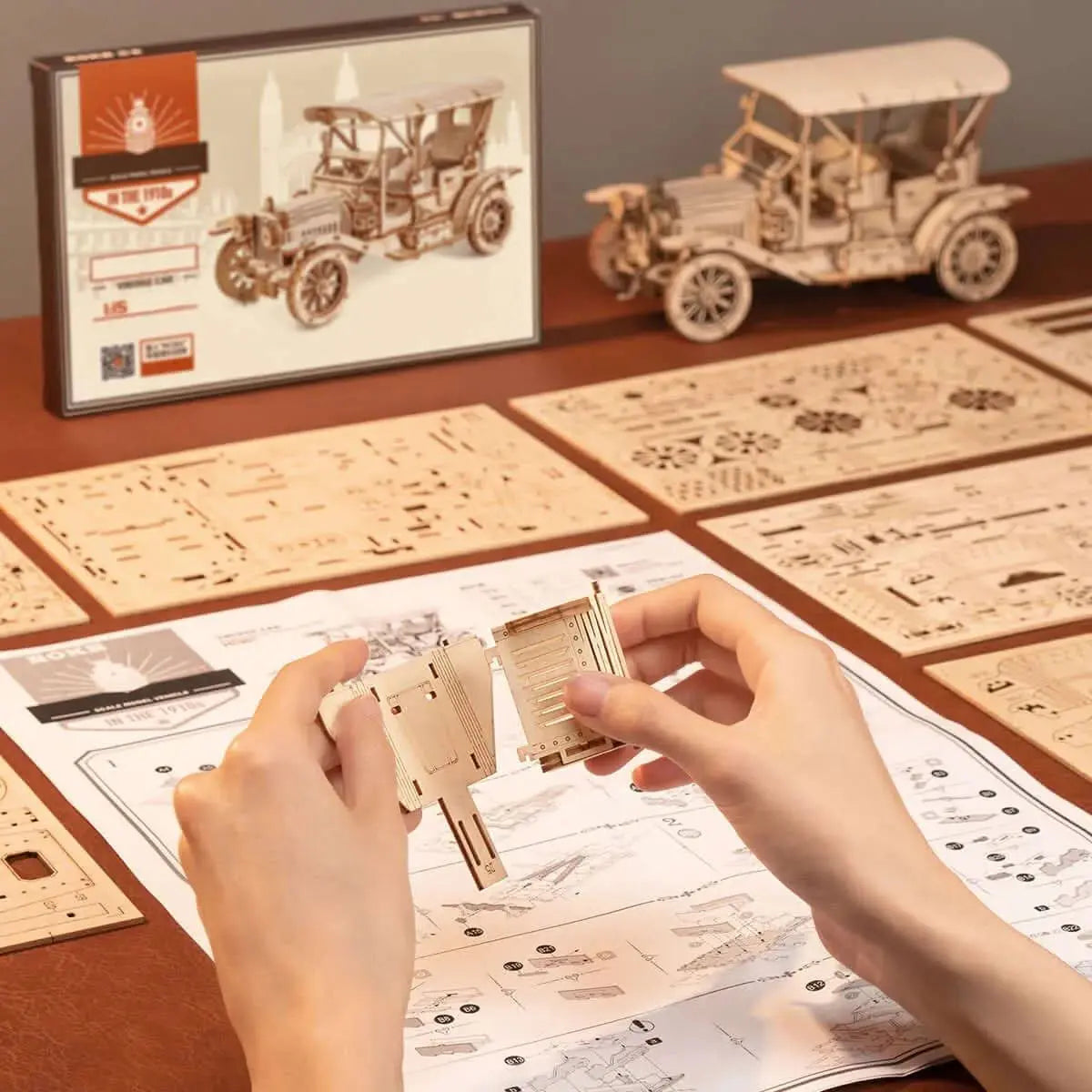 Vintage Car 3D Wooden Puzzle MC801 - Toys Quiz
