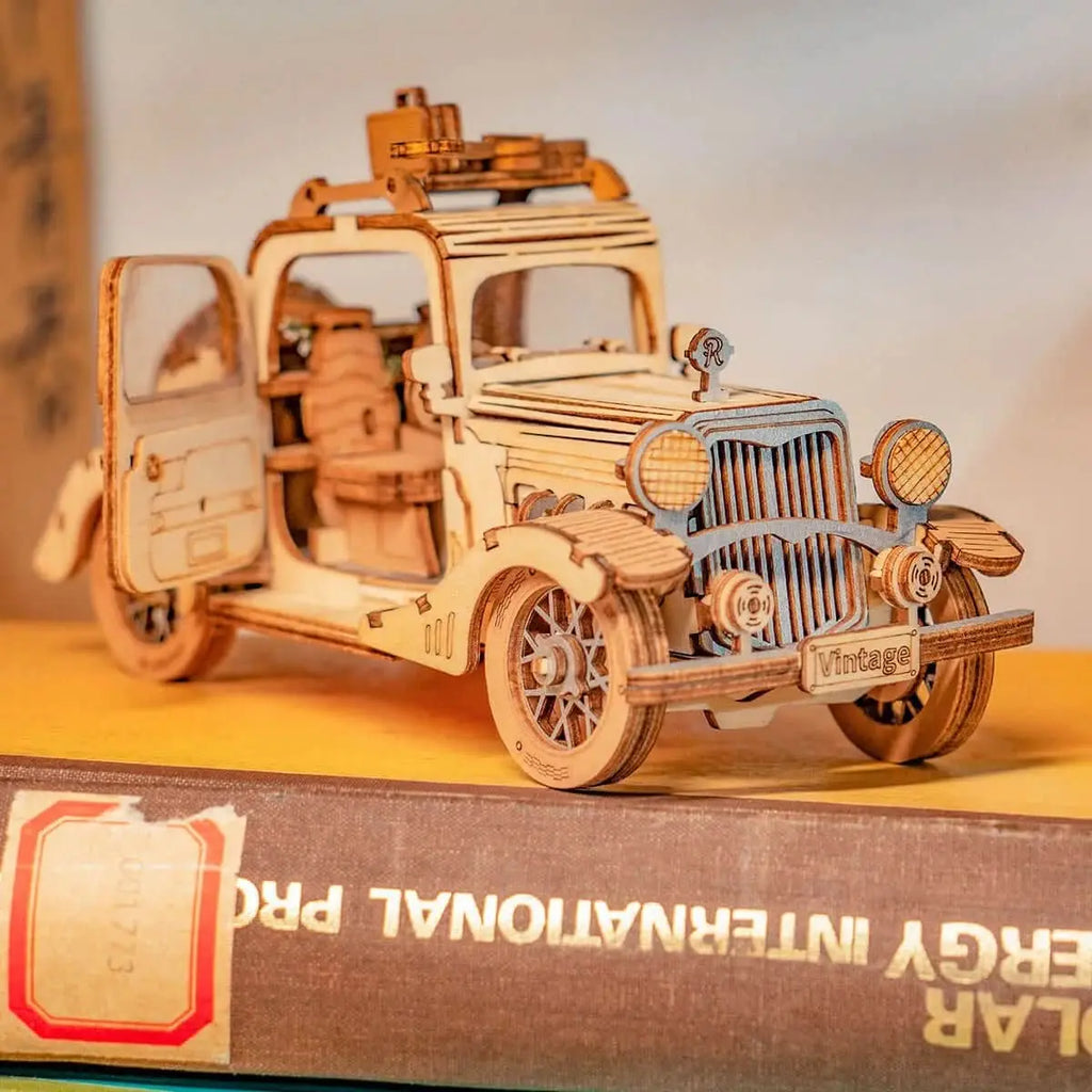 Vintage Car 3D Wooden Puzzle - Toys Quiz