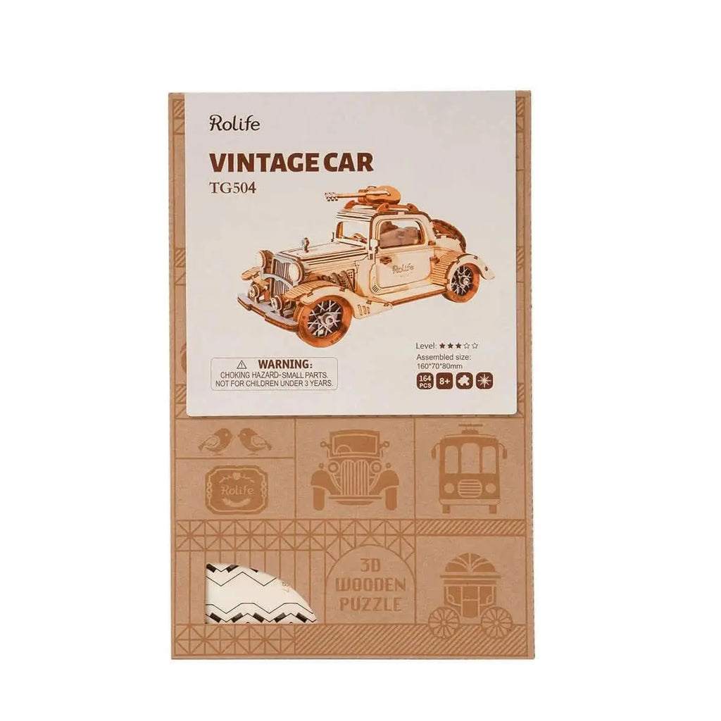 Vintage Car 3D Wooden Puzzle - Toys Quiz