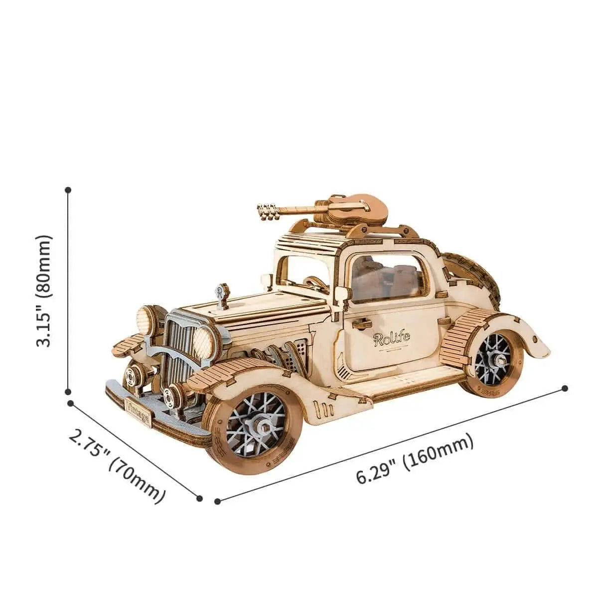 Vintage Car 3D Wooden Puzzle - Toys Quiz