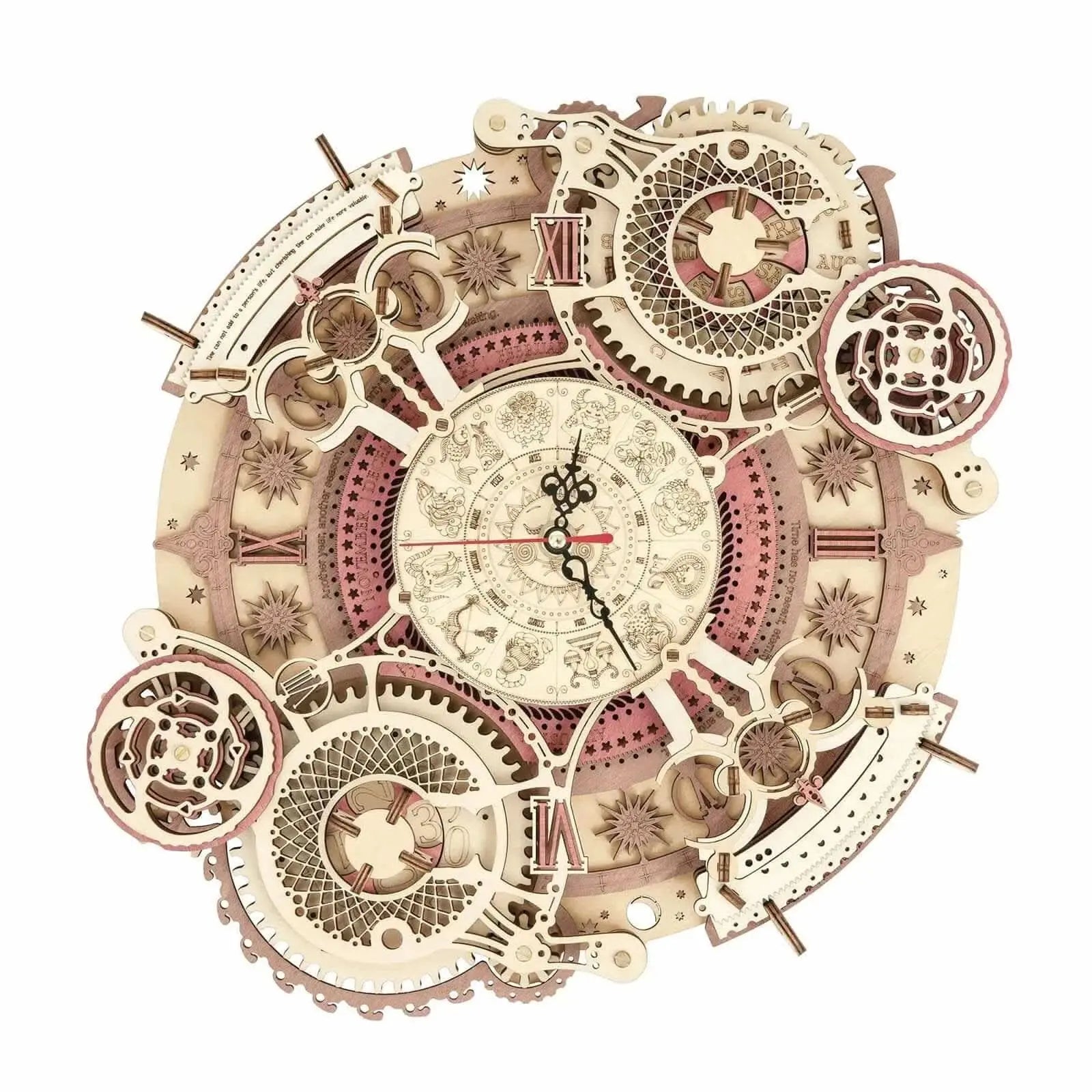 3D Wooden Puzzle – Zodiac Wall Clock model with intricate mechanical gears - Toys Quiz